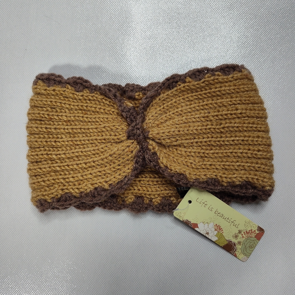 Life is beautiful crochet headband NWT